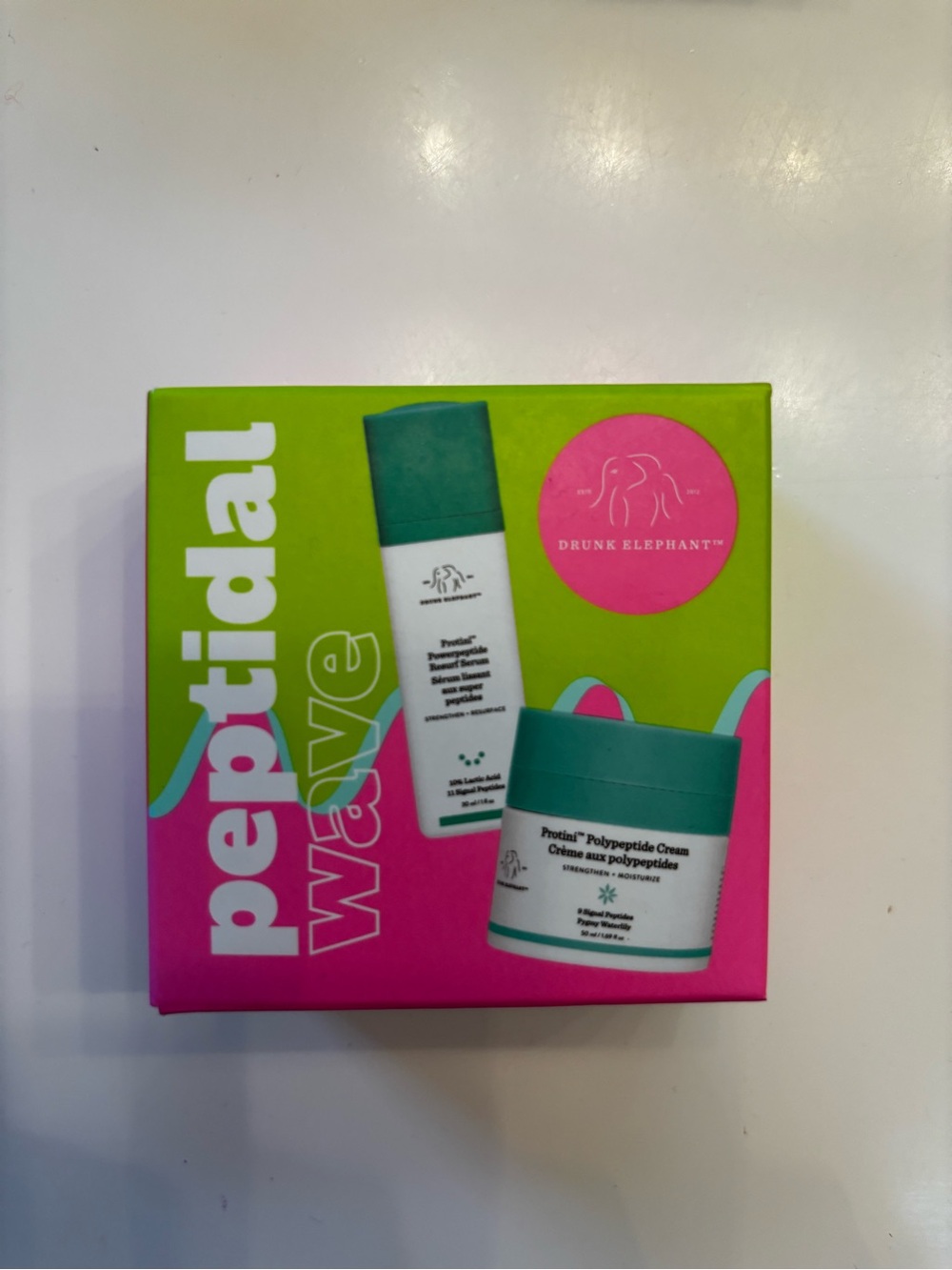 Drunk Elephant Peptidal Wave Skincare Set - Teal & Pink 7 days trial